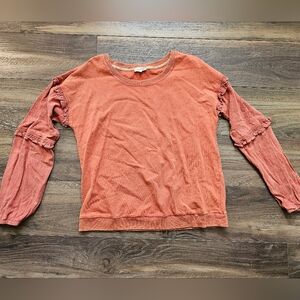 Mystree Terracotta Long Sleeve Top